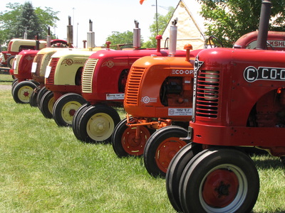 6 Cockshutt Tractors In Row