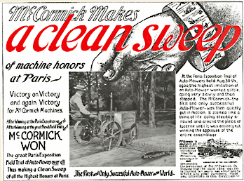 Pic of  McCormick 1901 Adv Paris Automower