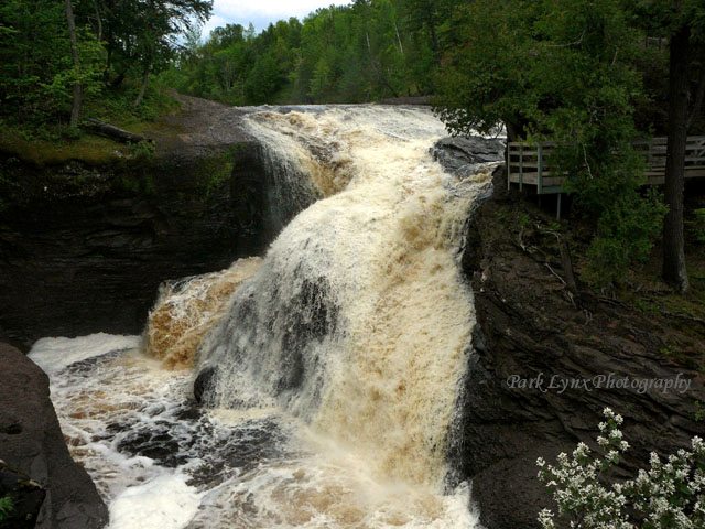 Beautiful Rainbow Falls, the last waterfall on the Black River Scenic Byway